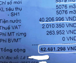 Ghi nhầm hóa đơn tiền nước 42 triệu, nhân viên Xí nghiệp cấp nước bị kỷ luật