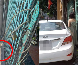 Đỗ ô tô chắn ngang cửa, nữ tài xế bị chủ nhà xích bánh và lời nhắn khiến chị vội xin lỗi