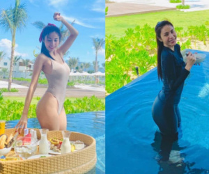 Bị chê 'phản cảm' khi diện áo bơi xuống bể bơi ăn sáng, Thủy Tiên đáp trả lại mà khiến ai cũng phì cười