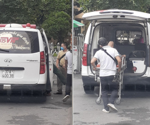 Bảo vệ tiếp tay cho ‘xe cấp cứu dù’ lộng hành ở bệnh viện Việt Đức?