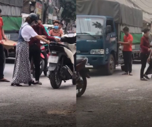 Giúp cô gái bị ngã xe, thanh niên 'vô tình' nhận được lộc