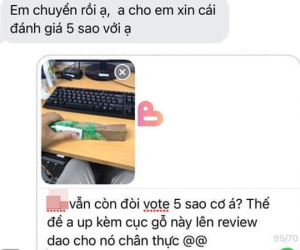 Bán hàng 'treo đầu dê bán thịt chó' còn đòi đánh giá 5 sao, thanh niên bức xúc trả lời chủ shop: 'Vậy để đăng cả khúc gỗ này lên cho nó chân thực nhá!'