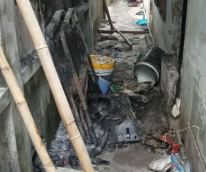 Phòng trọ bốc cháy sau khi người đàn ông đi nhậu về