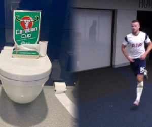 Eric Dier trao giải 'Cầu thủ xuất sắc nhất trận' cho... cái toilet