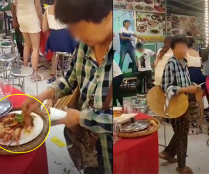 Ngẹn ngào trước hình ảnh người mẹ nghèo bán vé số đi ngang bữa tiệc, thấy đĩa tôm thừa chỉ xin một ít mang về cho con