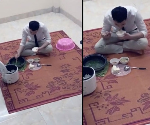 Đi sớm về muộn làm việc nuôi em ăn học, anh trai soái ca 10h chỉ dám rón rén vào nhà, ngồi lủi thủi ăn một mình