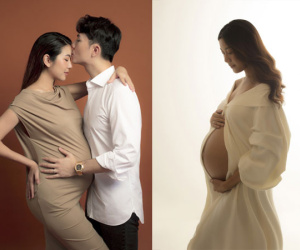 Á hậu Thúy Vân cùng ông xã thực hiện bộ ảnh kỷ niệm giai đoạn mang thai trước khi chính thức đón quý tử đầu lòng