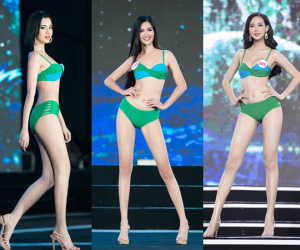40 thí sinh HHVN 'đốt cháy' phần thi bikini: Gây choáng với vòng 1 khủng, Hoa khôi Ngoại thương lộ khuyết điểm