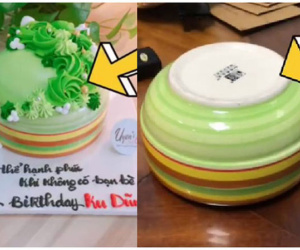 Hí hửng cắt bánh sinh nhật nhưng mãi chẳng thành, thanh niên gạt đi lớp kem dân tình mới cười sằng sặc