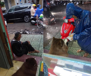 Ông cụ say xỉn ngày nào cũng dừng xe đạp trước cửa nhà người lạ để ghé thăm hai 'người bạn' đặc biệt, có hôm còn đội mưa đem bánh đến tâm sự khiến nhiều người ngỡ ngàng