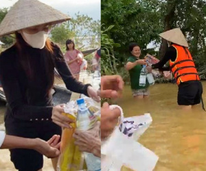 Loạt ảnh Thủy Tiên lội nước trao tận tay người dân miền Trung những món quà cứu trợ gây xúc động mạnh, số tiền quyên góp đã lên đến 22 tỷ đồng