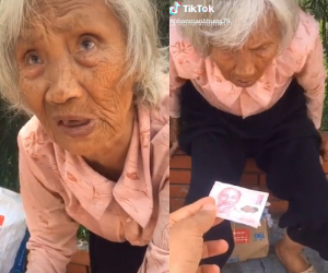 Biếu cụ bà đi nhặt ve chai chút tiền, chàng thanh niên bất ngờ với lời khước từ và những câu nói thấm tình người của bà lão