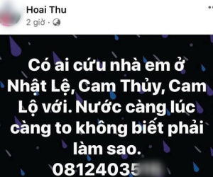 Nhiều người dân Quảng Trị đồng loạt lên mạng kêu cứu khi lũ bất ngờ lên nhanh trong đêm