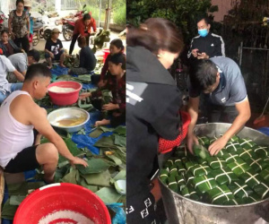 Người dân nhiều tỉnh thành chung tay gói hàng ngàn chiếc bánh chưng, bánh tét cứu trợ 'khúc ruột' miền Trung