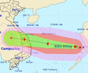 Bão Molave sẽ tạo sóng biển 8 m, mưa lớn ở miền Trung