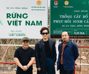 Hà Anh Tuấn xắn tay áo cùng công ty trồng 1800 cây rừng để giúp người dân chống lũ