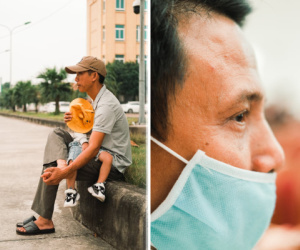 Người cha vừa ru con nhỏ vừa dõi theo con lớn nhập học: Bố mẹ vẫn luôn chờ đợi chúng ta như thế!