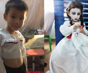 Hóa trang thành Annabelle, cậu bé khiến dân tình ngỡ ngàng 'giống gì mà giống thế'