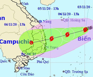 Bão số 10 mạnh lên giật cấp 11, miền Trung đối mặt với mưa lớn tới 350 mm