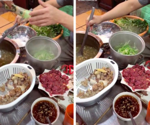 Cô gái thử cầm 100k rồi vác nguyên cái nồi 'siêu to khổng lồ' đi mua phở, dân mạng xem xong chỉ chú ý đến điều này