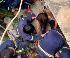 Cứu sống kịp thời một phụ nữ rơi xuống giếng sâu 25m