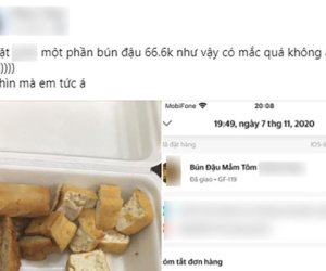 Đặt bún đậu mắm tôm trên mạng, cô gái nhận về phần ăn khiến dân tình 'ngã ngửa'