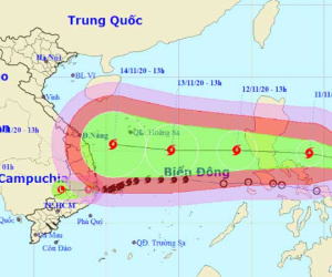 Bão số 13 - VamCo giật cấp 15 tiến vào biển Đông, hướng vào miền Trung