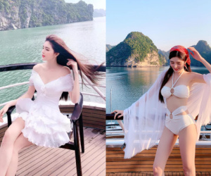 'Hot girl búp bê' Nguyễn Thị Lượm thả dáng ở Hạ Long, khéo léo khoe hình thể quyến rũ