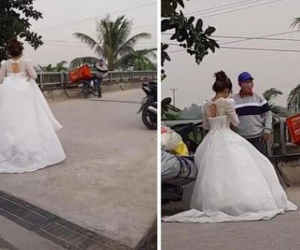 Dù bận cưới nhưng quyết không bom hàng, cô dâu xách váy cưới chạy đi gặp shipper khiến dân tình cười ngặt nghẽo