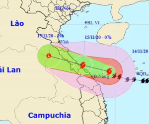 Bão Vamco đổ bộ miền Trung vào sáng mai