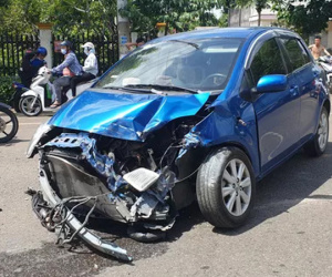 Tai nạn liên hoàn giữa xế hộp, xe ben và bán tải ở Bà Rịa - Vũng Tàu