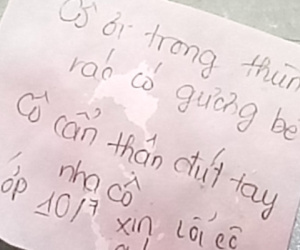 Dân mạng trầm trồ với mảnh giấy đáng yêu của học sinh cấp 3 trên thùng rác