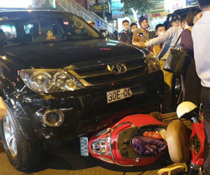 Lái xe Fortuner tông liên hoàn ở Giảng Võ vi phạm nồng độ cồn mức cao nhất