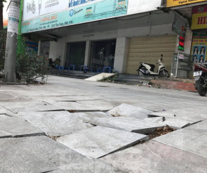 Hà Nội: Vỉa hè lát đá 'trăm tỷ' đường Nguyễn Trãi hư hỏng, vỡ vụn