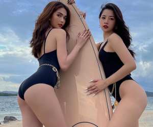 Ngọc Trinh, Chi Pu diện bikini đọ dáng 'bốc lửa' bên tấm ván trượt 250 triệu đồng