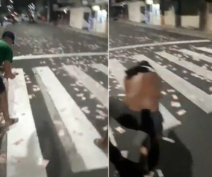 Nhóm cướp ngân hàng rải tiền ra đường