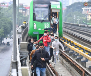 Ảnh: Diễn tập giả định cháy trên tàu và nhà ga tại dự án Cát Linh - Hà Đông