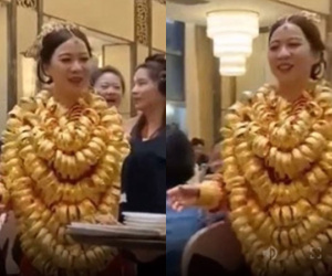 Cô dâu gồng mình treo vàng phủ kín cả người trong ngày cưới, dân tình thi nhau đòi 'san sẻ' gánh nặng