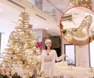 Cận cảnh căn biệt thự 40 tỷ của Ngọc Trinh sau khi được cô chủ tự tay trang trí Noel đã trở thành như thế nào?