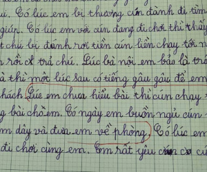 Bài văn tả cún cưng siêu lầy, thêm 1 chi tiết nhỏ khiến giáo viên nhận xét: Làm chó cũng mệt lắm, không đùa!