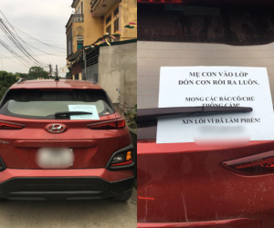 Đỗ xe chiếm nửa lòng đường trong ngõ nhỏ, người phụ nữ vẫn được tấm tắc khen vì ứng xử thanh lịch