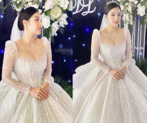 Cận visual bà xã Bùi Tiến Dũng ở hôn lễ tại Hà Tĩnh: Cô dâu khoe vòng 1 o ép 'bức thở', váy cưới lộng lẫy như công chúa