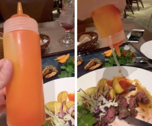 Vô 'nhà hàng 5 sao' được phục vụ chai tương ớt như quán hủ tiếu lề đường, chàng trai đăng clip than thở khiến dân mạng tranh cãi nảy lửa