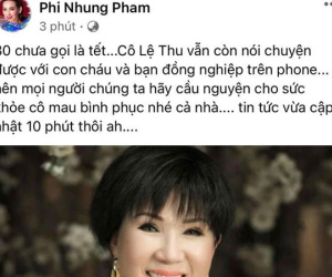 Ca sĩ Phi Nhung chia sẻ về cuộc gọi hé lộ tình trạng hiện tại của danh ca Lệ Thu