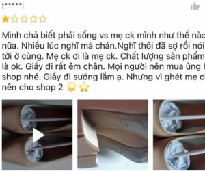 Nhận được đôi giày tốt cùng lúc 'đang ghét mẹ chồng' nàng dâu trẻ tức tốc đánh giá 2 sao cho shop giày khiến dân mạng 'uất ức' thay chủ shop