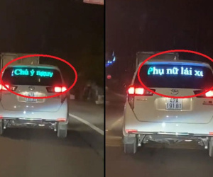 Sốc nặng với chiếc ô tô lắp đèn led để cảnh báo phụ nữ lái xe: Đùa quá hóa không hay rồi đó!