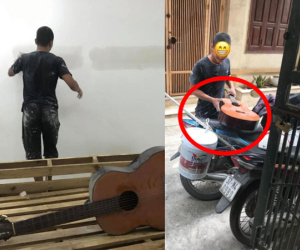 Thèm thuồng cây đàn guitar cũ mãi mà chưa có tiền mua, anh thợ sửa nhà có cách 'xin' cực chuẩn vừa hợp tình lại hợp lý