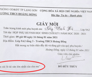 Giấy mời họp phụ huynh hot nhất MXH hôm nay: Chỉ một dòng chữ đủ khiến bố mẹ phải bật dậy