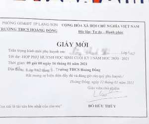 Nhà trường thông báo họp phụ huynh nhưng chỉ một chi tiết trên thư mời khiến ai cũng 'rụng tim'