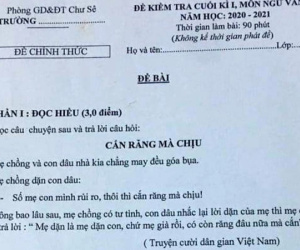 Xôn xao đề thi Văn bàn 'mẹ chồng ngoại tình' và 'giúp bạn khóc'
